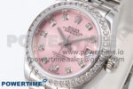 DateJust 28 SS GMF 1:1 Best Edition Pink Dial Diamonds Bezel on SS President Bracelet A2671 - Image 3