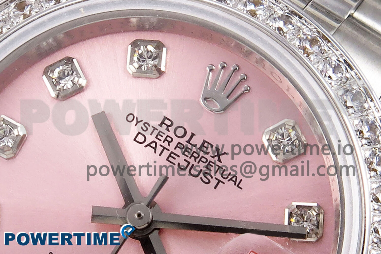 DateJust 28 SS GMF 1:1 Best Edition Pink Dial Diamonds Bezel on SS President Bracelet A2671 - Image 4