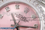 DateJust 28 SS GMF 1:1 Best Edition Pink Dial Diamonds Bezel on SS President Bracelet A2671 - Image 4