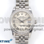DateJust 31 278289RBR RG GMF 1:1 Best Edition 904L Steel Silver Roman Diamond Dial on Jubilee Bracelet A2824