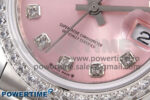 DateJust 28 SS GMF 1:1 Best Edition Pink Dial Diamonds Bezel on SS President Bracelet A2671 - Image 5