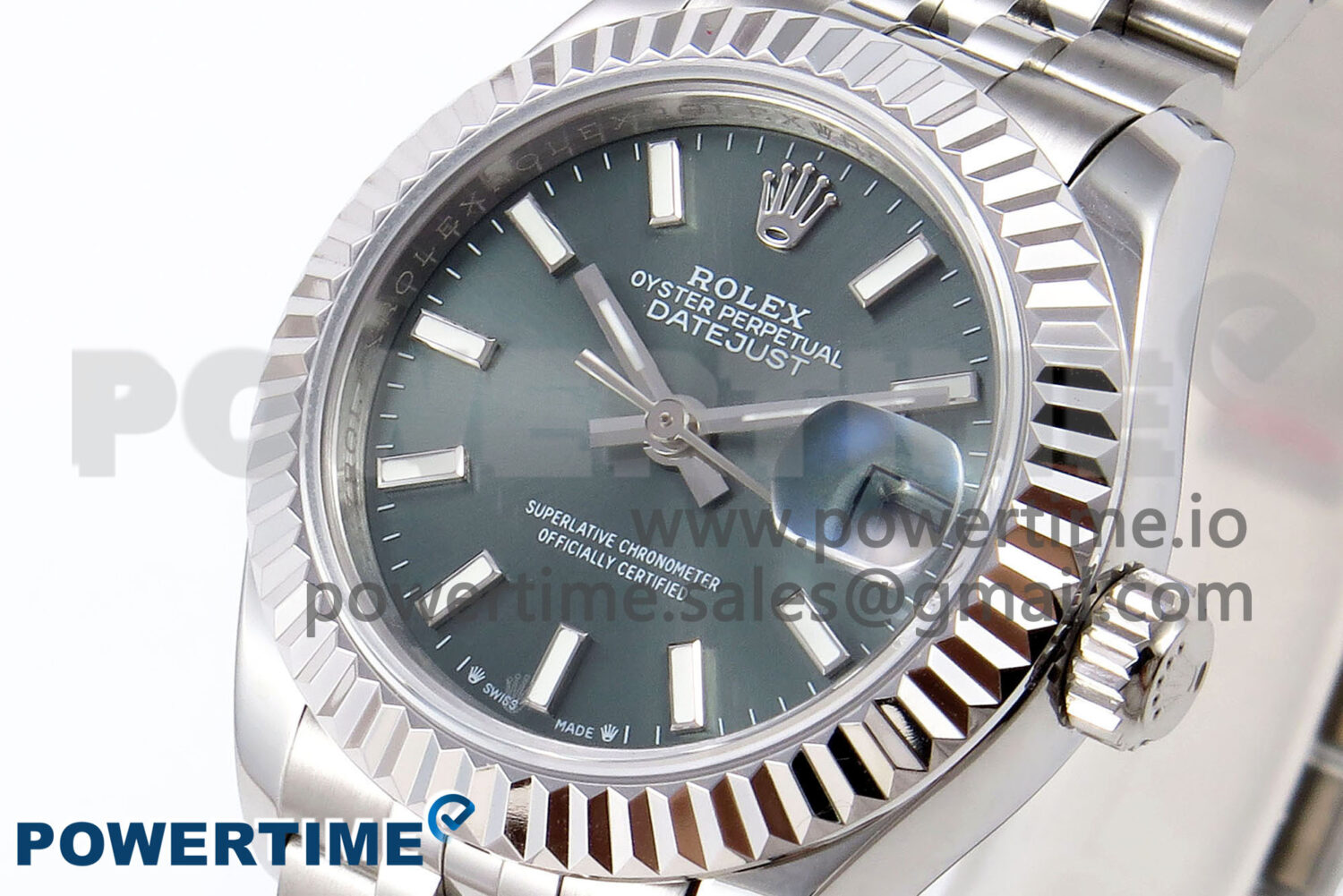 DateJust 28 SS GMF 1:1 Best Edition Green Stick Dial on SS President Bracelet A2671 - Image 3