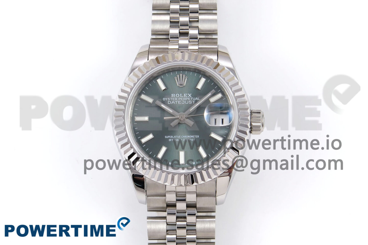 DateJust 28 SS GMF 1:1 Best Edition Green Stick Dial on SS President Bracelet A2671 - Image 1