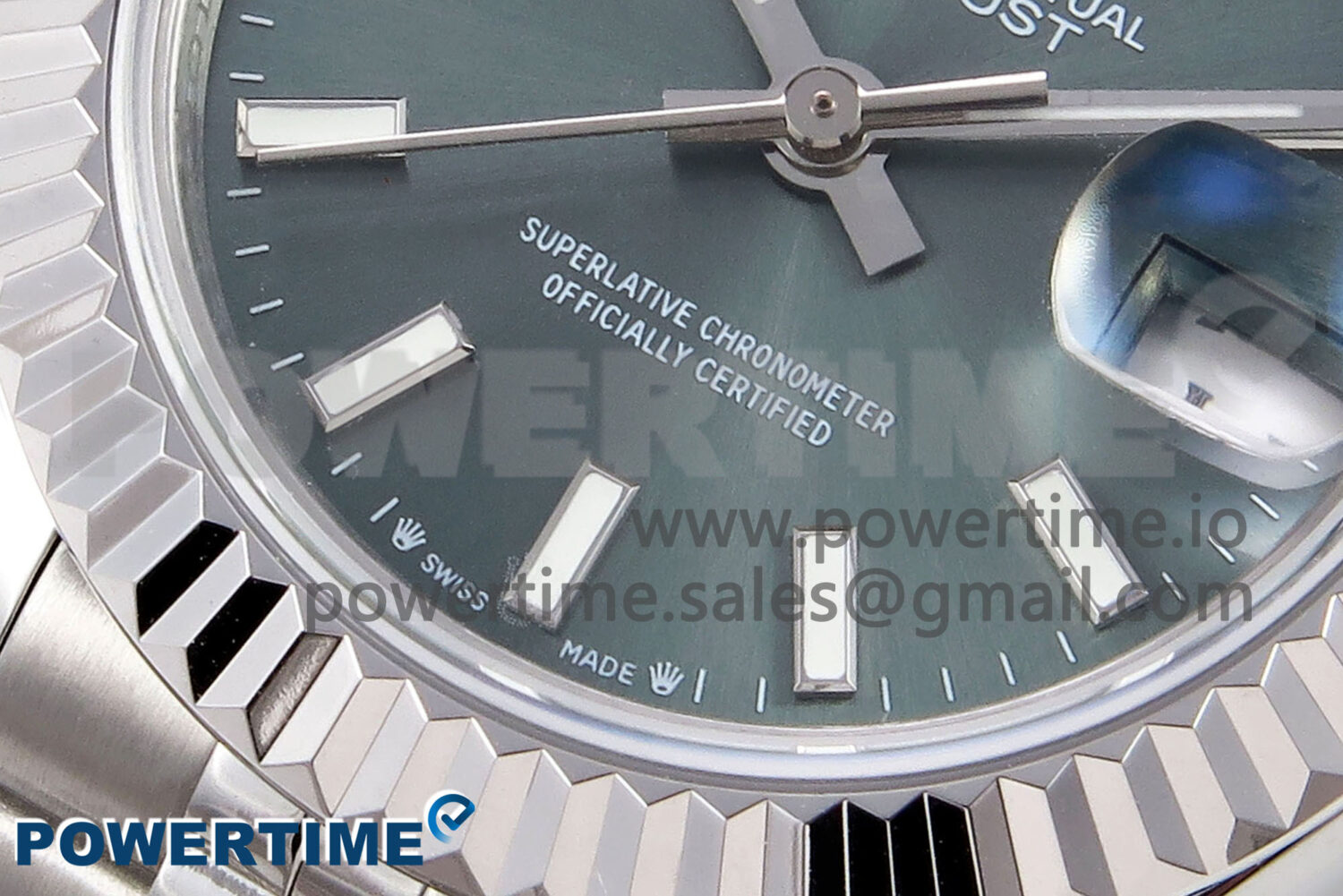 DateJust 28 SS GMF 1:1 Best Edition Green Stick Dial on SS President Bracelet A2671 - Image 5