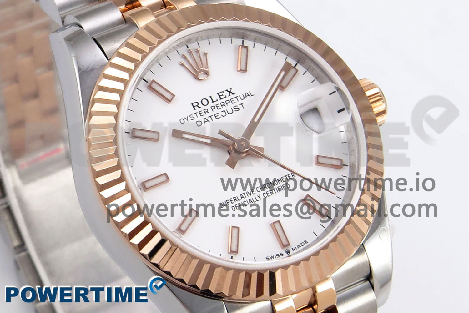 DateJust 31 278271 SS/RG GMF 1:1 Best Edition 904L Steel White Stick Dial on Jubilee Bracelet A2824 - Image 2
