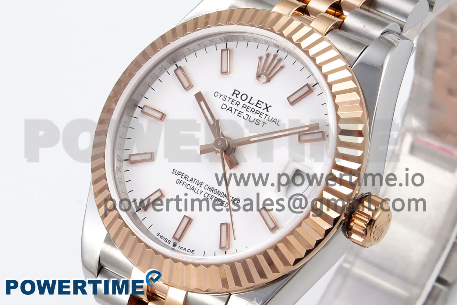 DateJust 31 278271 SS/RG GMF 1:1 Best Edition 904L Steel White Stick Dial on Jubilee Bracelet A2824 - Image 3
