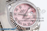 DateJust 28 SS GMF 1:1 Best Edition Pink Roman Dial on SS President Bracelet A2671 - Image 2