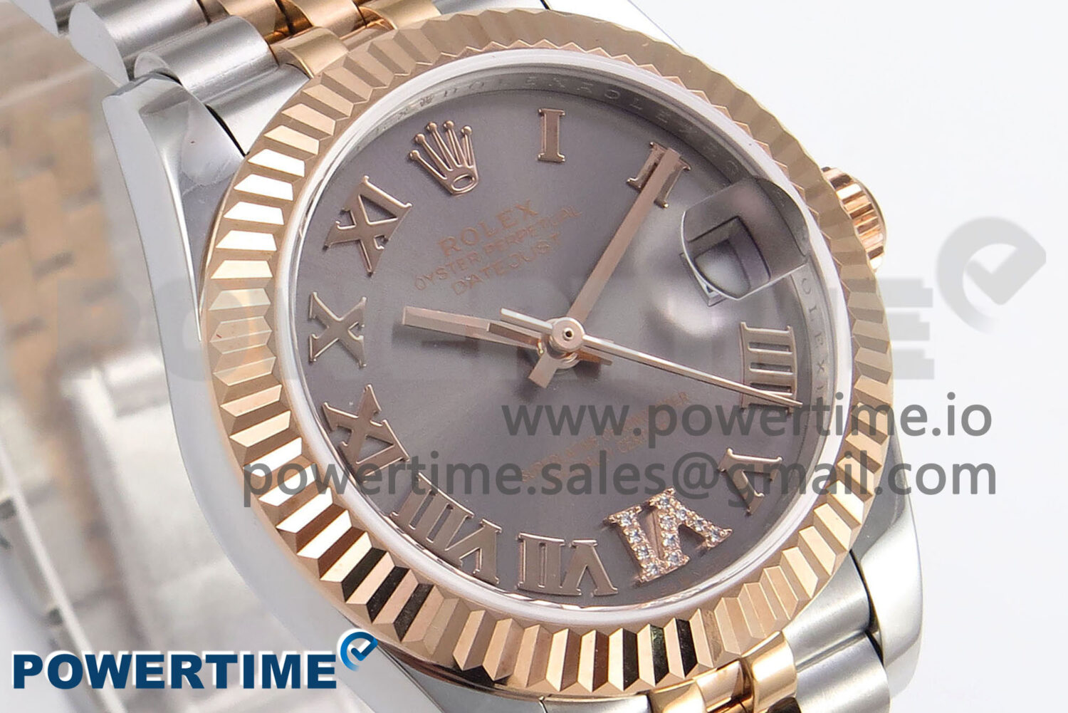 DateJust 31 278271 SS/RG GMF 1:1 Best Edition 904L Steel Gray Roman Diamonds Dial on Jubilee Bracelet A2824 - Image 2