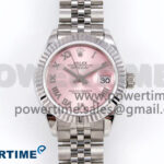 DateJust 28 SS GMF 1:1 Best Edition Pink Roman Dial on SS President Bracelet A2671