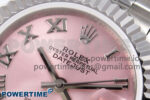 DateJust 28 SS GMF 1:1 Best Edition Pink Roman Dial on SS President Bracelet A2671 - Image 4