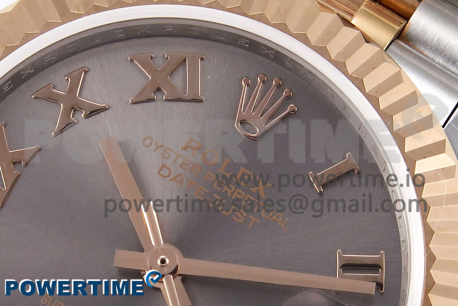 DateJust 31 278271 SS/RG GMF 1:1 Best Edition 904L Steel Gray Roman Diamonds Dial on Jubilee Bracelet A2824 - Image 4