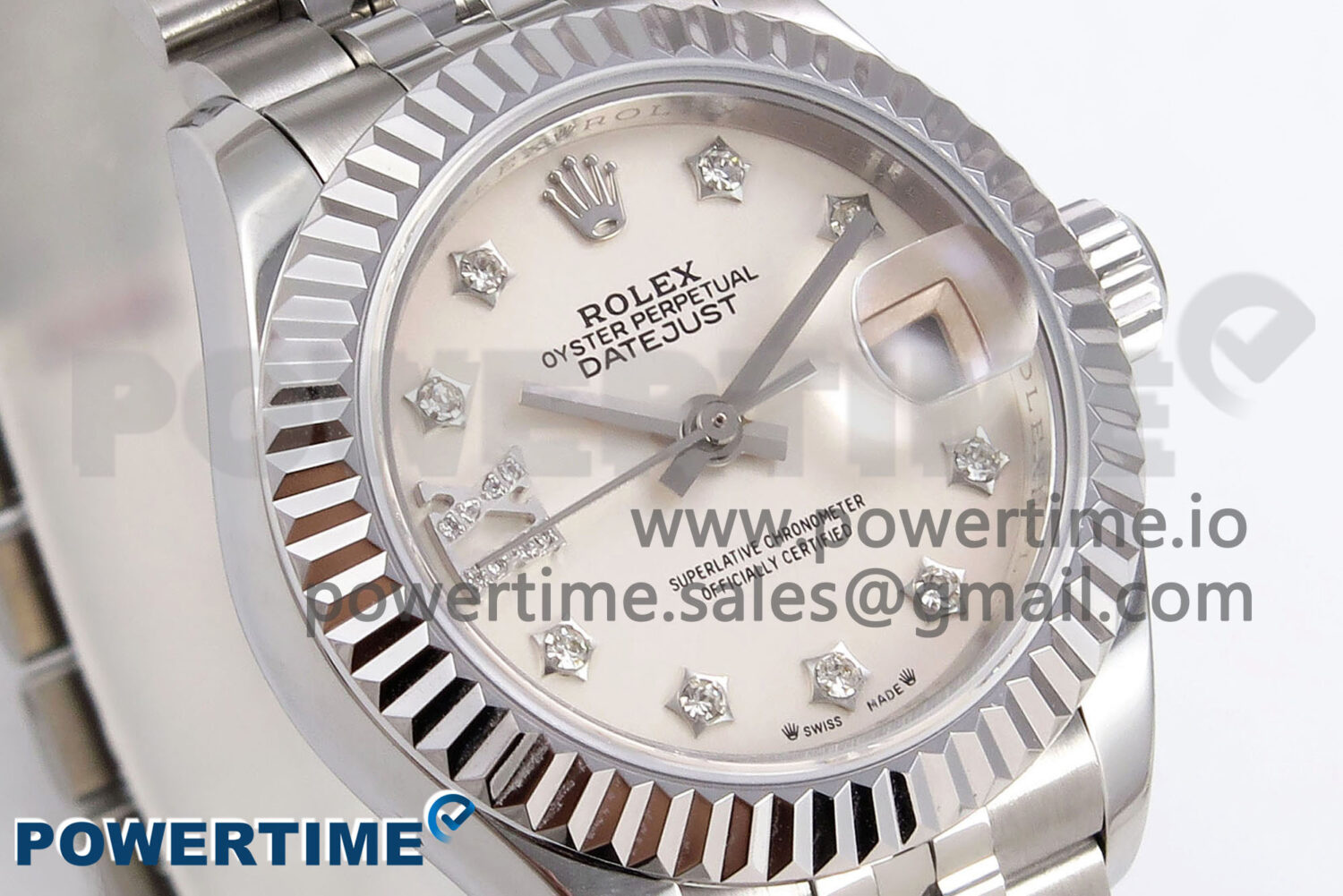 DateJust 28 SS GMF 1:1 Best Edition Silver Diamonds Dial on SS President Bracelet A2671 - Image 2