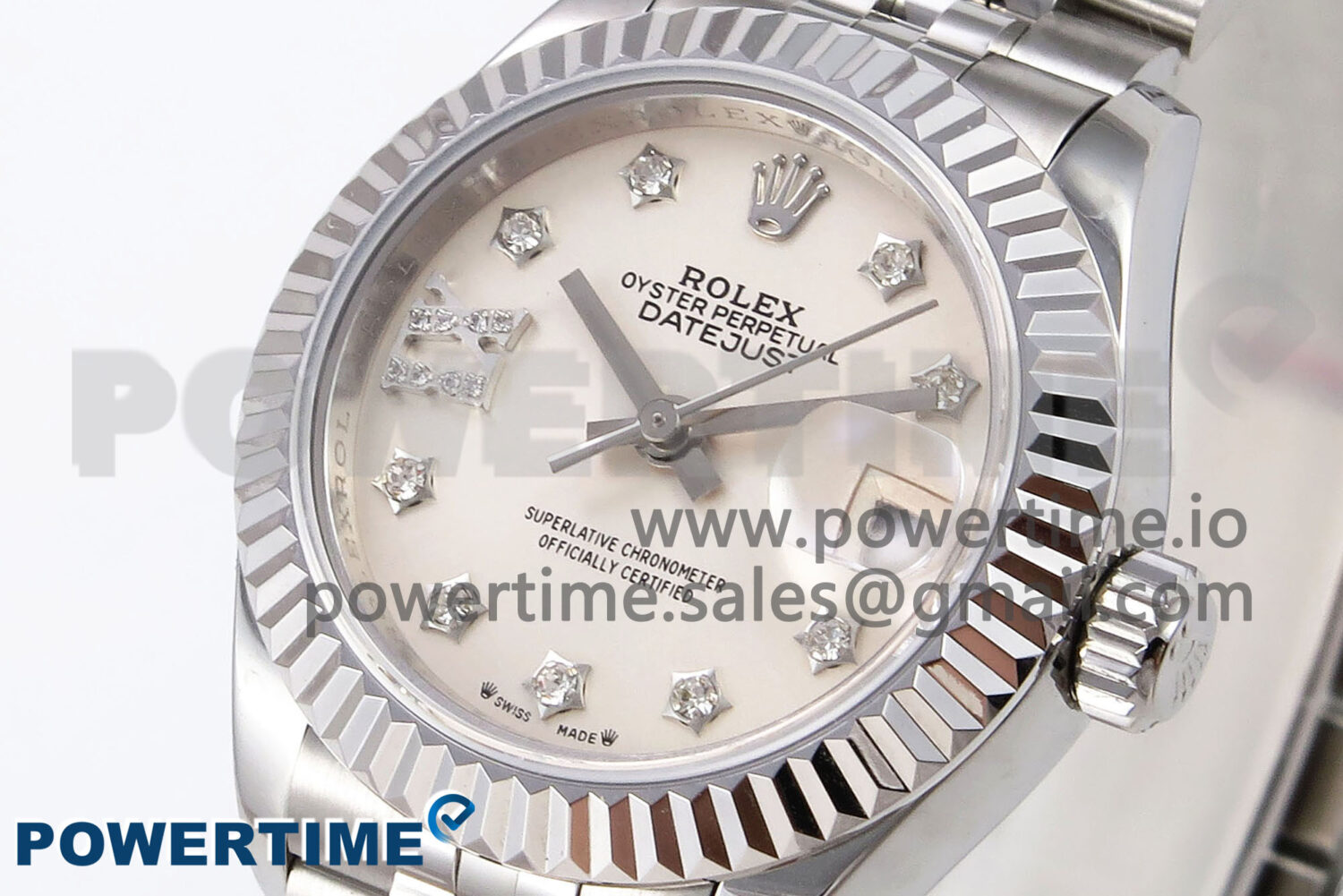 DateJust 28 SS GMF 1:1 Best Edition Silver Diamonds Dial on SS President Bracelet A2671 - Image 3