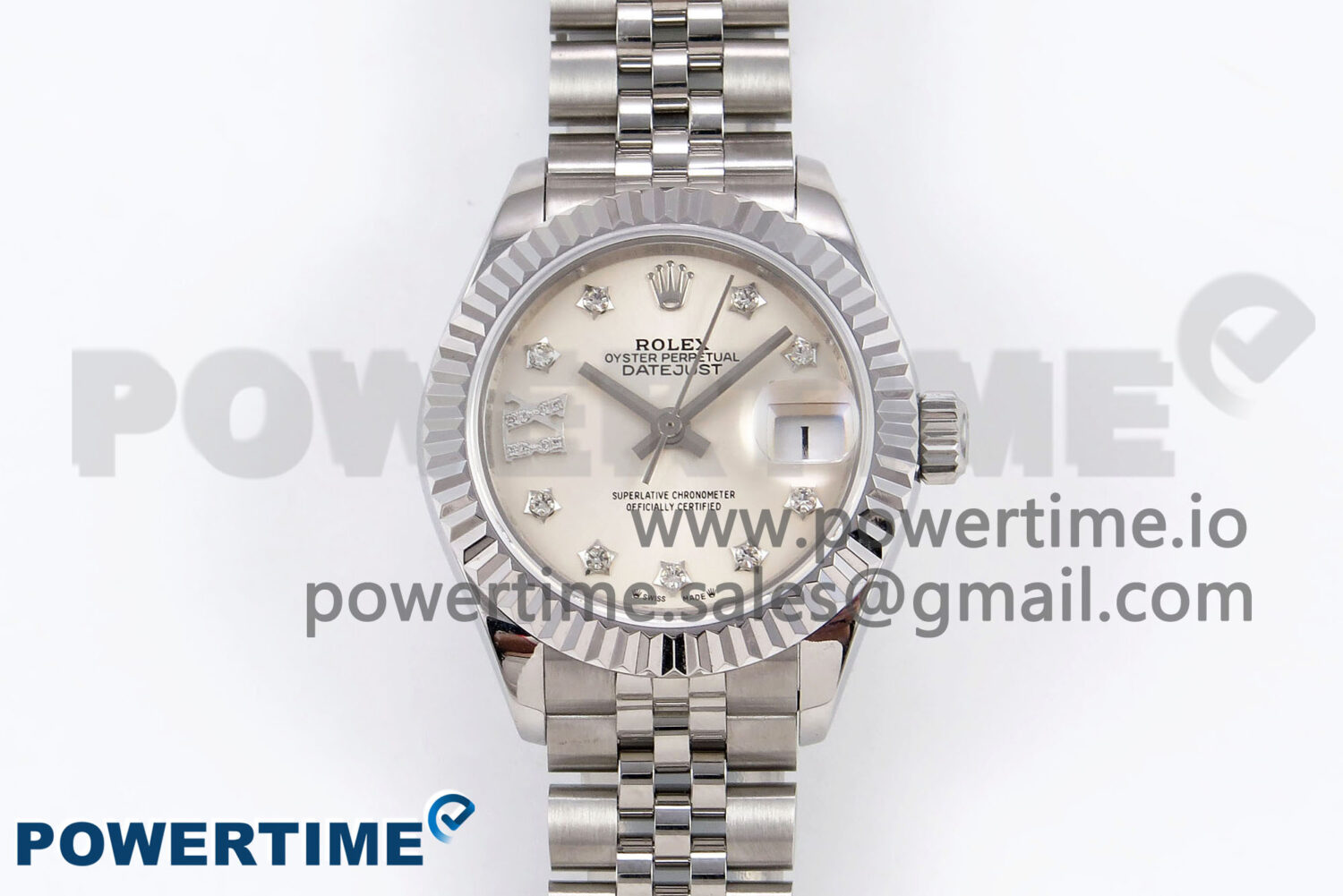 DateJust 28 SS GMF 1:1 Best Edition Silver Diamonds Dial on SS President Bracelet A2671 - Image 1