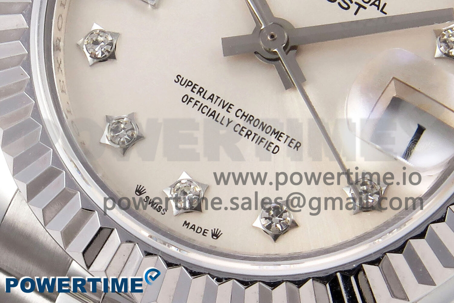DateJust 28 SS GMF 1:1 Best Edition Silver Diamonds Dial on SS President Bracelet A2671 - Image 5