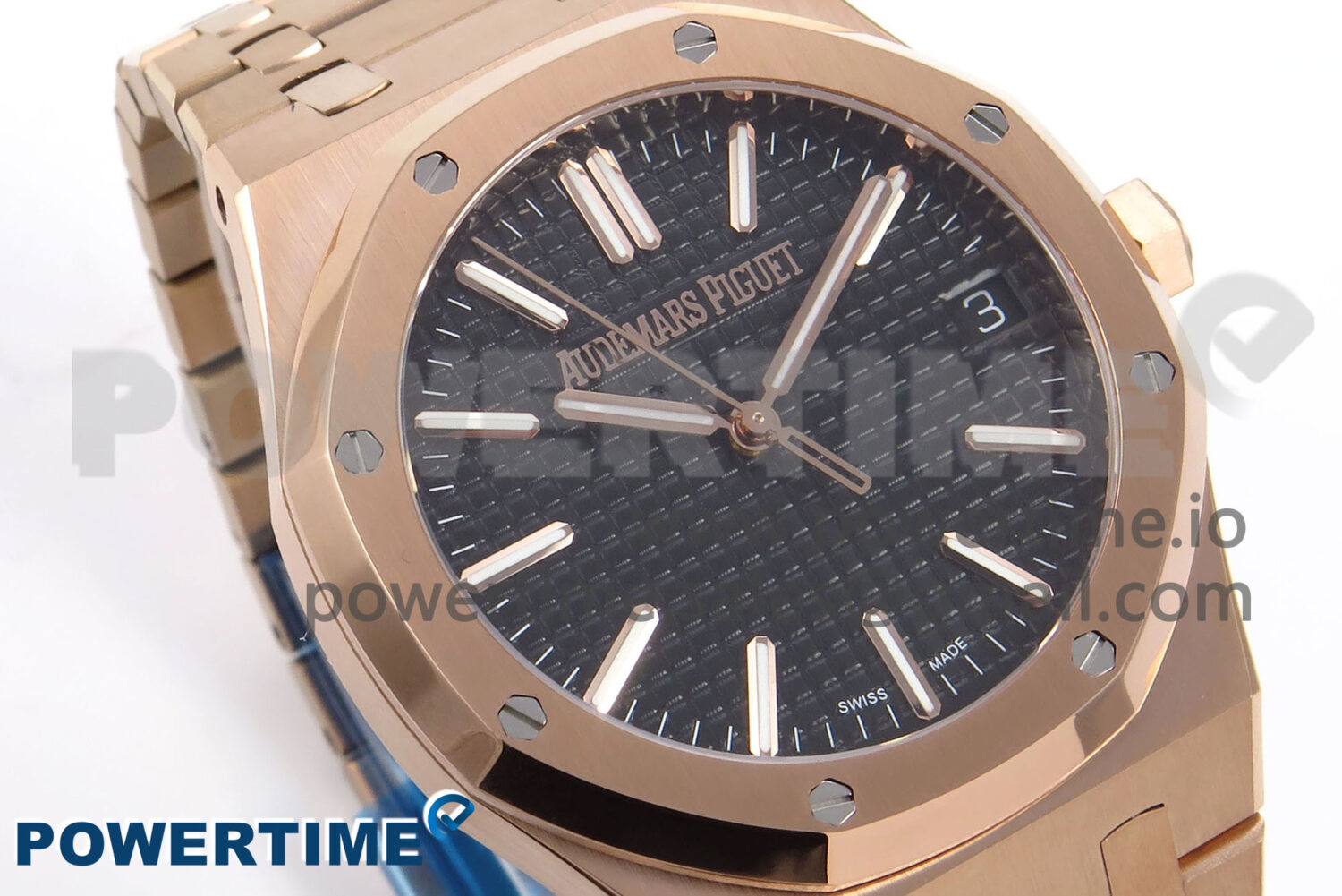 Royal Oak 41mm 15510 “50th Anniversary” RG IPF 1:1 Best Edition Black Textured Dial on RG Bracelet SA4302 Super Clone - Image 2