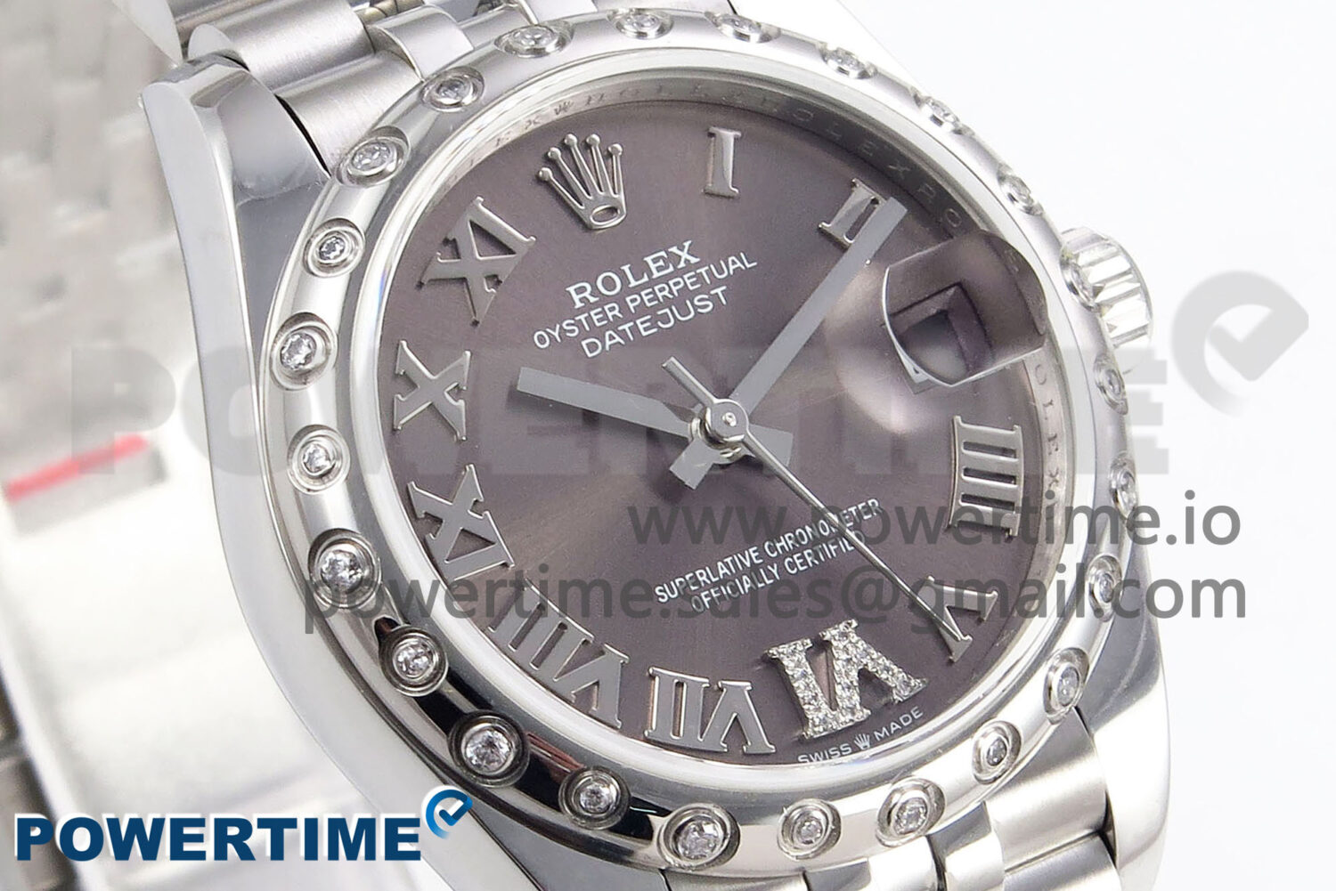 DateJust 31 278344RBR SS GMF 1:1 Best Edition 904L Steel Gray Roman Diamonds Dial on Jubilee Bracelet A2824 - Image 2