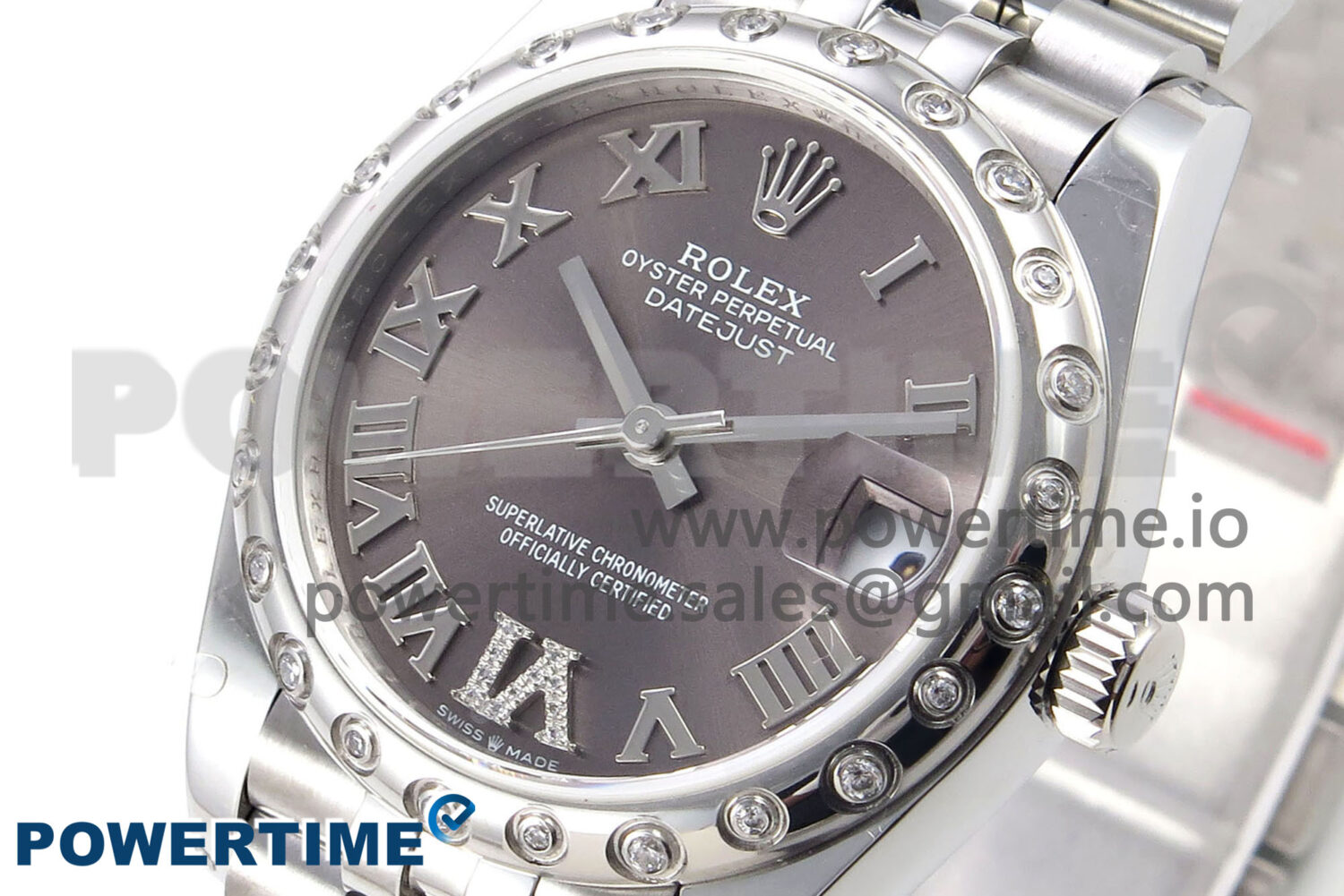 DateJust 31 278344RBR SS GMF 1:1 Best Edition 904L Steel Gray Roman Diamonds Dial on Jubilee Bracelet A2824 - Image 3