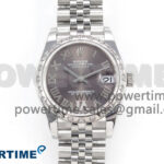 DateJust 31 278344RBR SS GMF 1:1 Best Edition 904L Steel Gray Roman Diamonds Dial on Jubilee Bracelet A2824
