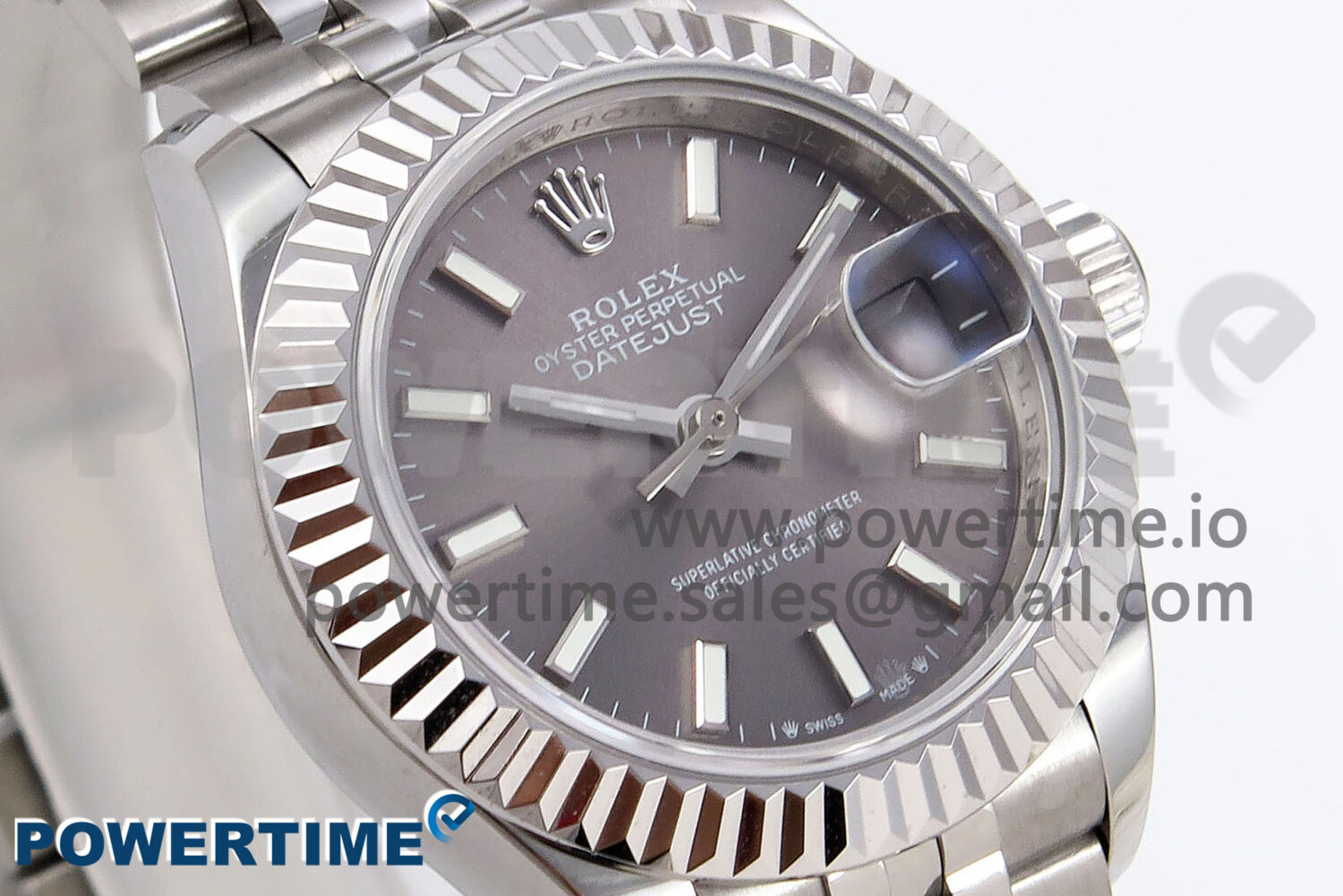 DateJust 28 SS GMF 1:1 Best Edition Gray Stick Dial on SS President Bracelet A2671 - Image 2