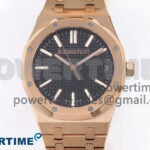 Royal Oak 41mm 15510 “50th Anniversary” RG IPF 1:1 Best Edition Black Textured Dial on RG Bracelet SA4302 Super Clone
