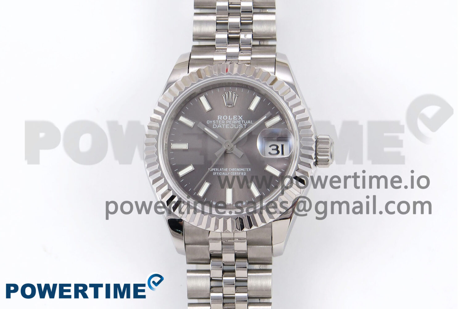 DateJust 28 SS GMF 1:1 Best Edition Gray Stick Dial on SS President Bracelet A2671 - Image 1