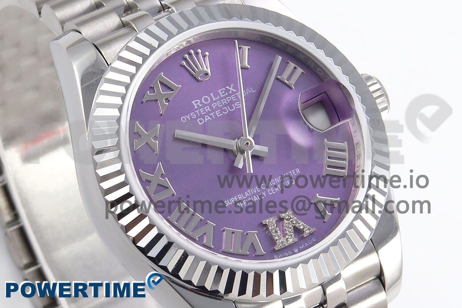 DateJust 31 278274 SS GMF 1:1 Best Edition 904L Steel Purple Roman Diamonds Dial on Jubilee Bracelet A2824 - Image 5