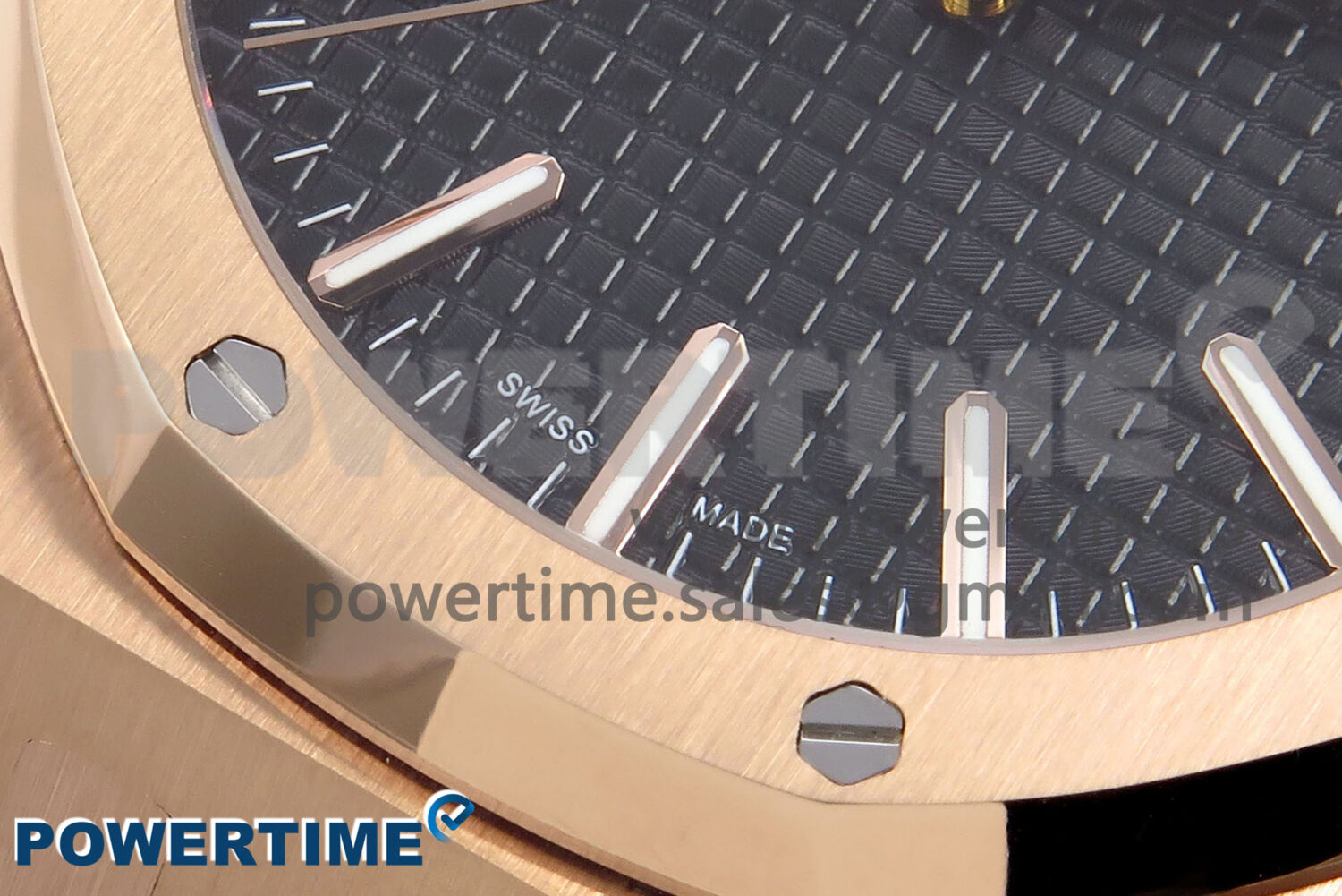 Royal Oak 41mm 15510 “50th Anniversary” RG IPF 1:1 Best Edition Black Textured Dial on Black Leather Strap SA4302 Super Clone - Image 5