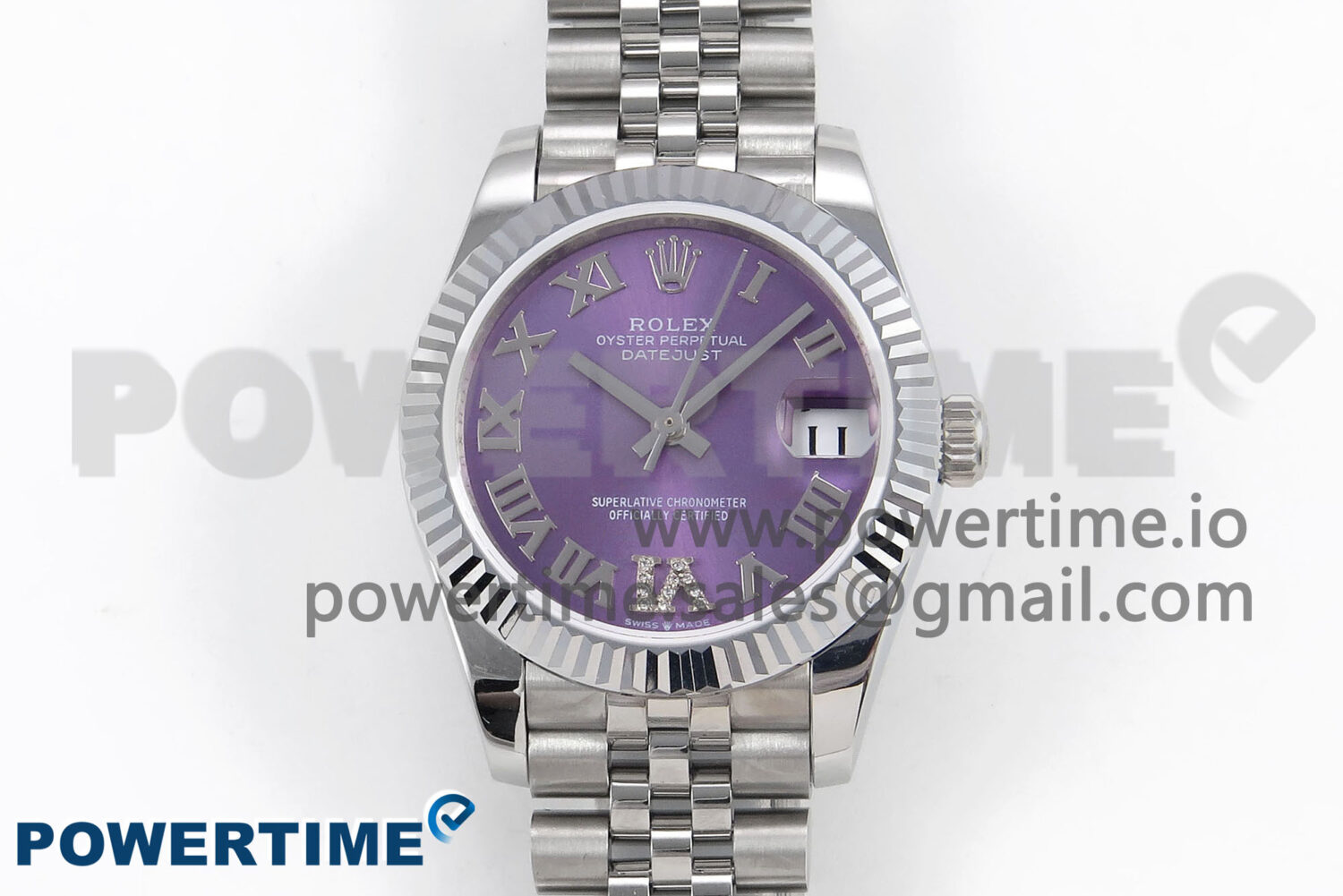 DateJust 31 278274 SS GMF 1:1 Best Edition 904L Steel Purple Roman Diamonds Dial on Jubilee Bracelet A2824 - Image 1