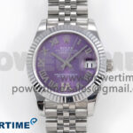 DateJust 31 278274 SS GMF 1:1 Best Edition 904L Steel Purple Roman Diamonds Dial on Jubilee Bracelet A2824