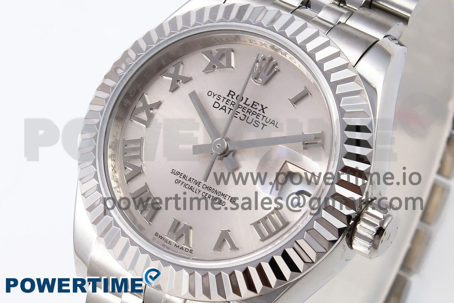DateJust 28 SS GMF 1:1 Best Edition Silver Roman Dial on SS President Bracelet A2671 - Image 3