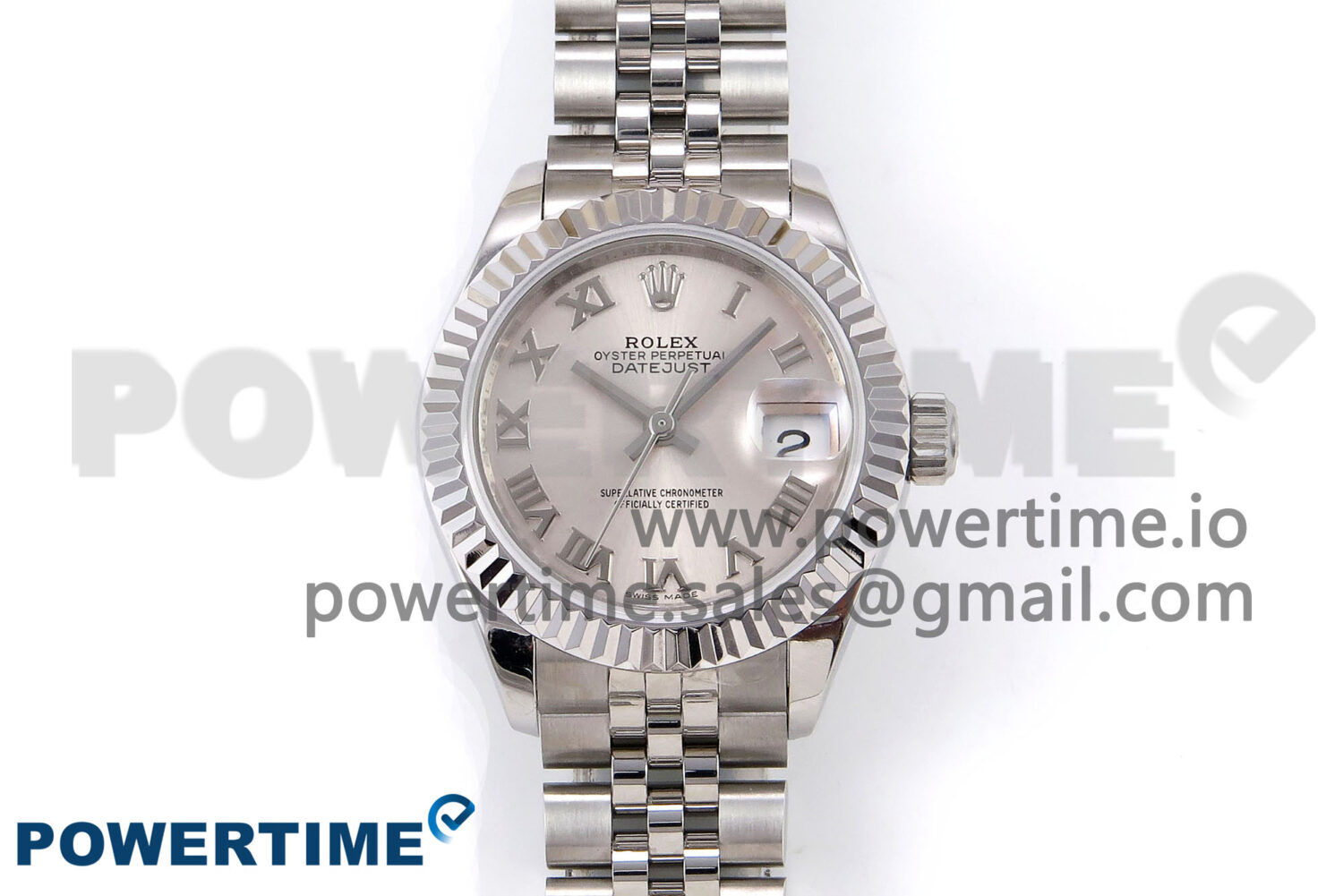 DateJust 28 SS GMF 1:1 Best Edition Silver Roman Dial on SS President Bracelet A2671 - Image 1