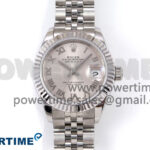 DateJust 28 SS GMF 1:1 Best Edition Silver Roman Dial on SS President Bracelet A2671