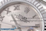DateJust 28 SS GMF 1:1 Best Edition Silver Roman Dial on SS President Bracelet A2671 - Image 4