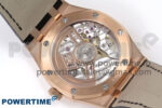Royal Oak 41mm 15510 “50th Anniversary” RG IPF 1:1 Best Edition Black Textured Dial on Black Leather Strap SA4302 Super Clone - Image 9