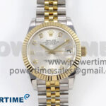 DateJust 31 278273 SS/YG GMF 1:1 Best Edition 904L Steel Silver Diamonds Dial on Jubilee Bracelet A2824