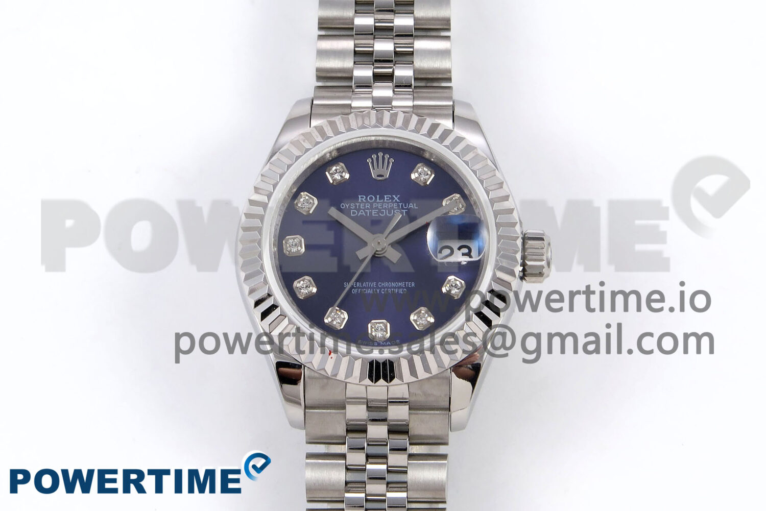 DateJust 28 SS GMF 1:1 Best Edition Blue Diamonds Dial on SS President Bracelet A2671 - Image 1
