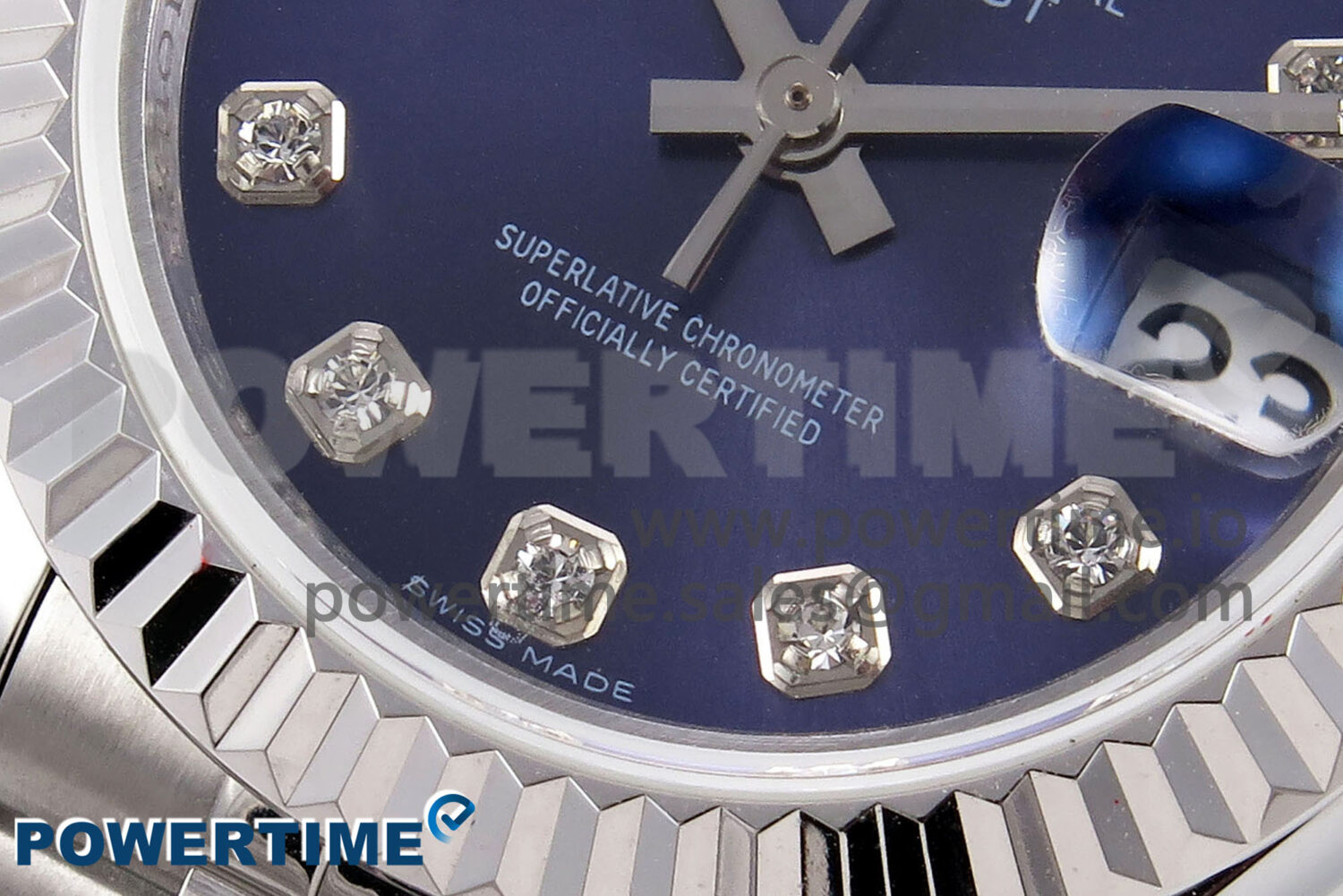 DateJust 28 SS GMF 1:1 Best Edition Blue Diamonds Dial on SS President Bracelet A2671 - Image 5