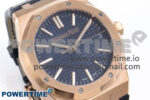 Royal Oak 41mm 15510 “50th Anniversary” RG IPF 1:1 Best Edition Blue Textured Dial on Blue Leather Strap SA4302 Super Clone - Image 2
