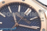Royal Oak 41mm 15510 “50th Anniversary” RG IPF 1:1 Best Edition Blue Textured Dial on Blue Leather Strap SA4302 Super Clone - Image 4