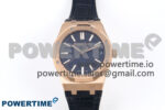 Royal Oak 41mm 15510 “50th Anniversary” RG IPF 1:1 Best Edition Blue Textured Dial on Blue Leather Strap SA4302 Super Clone