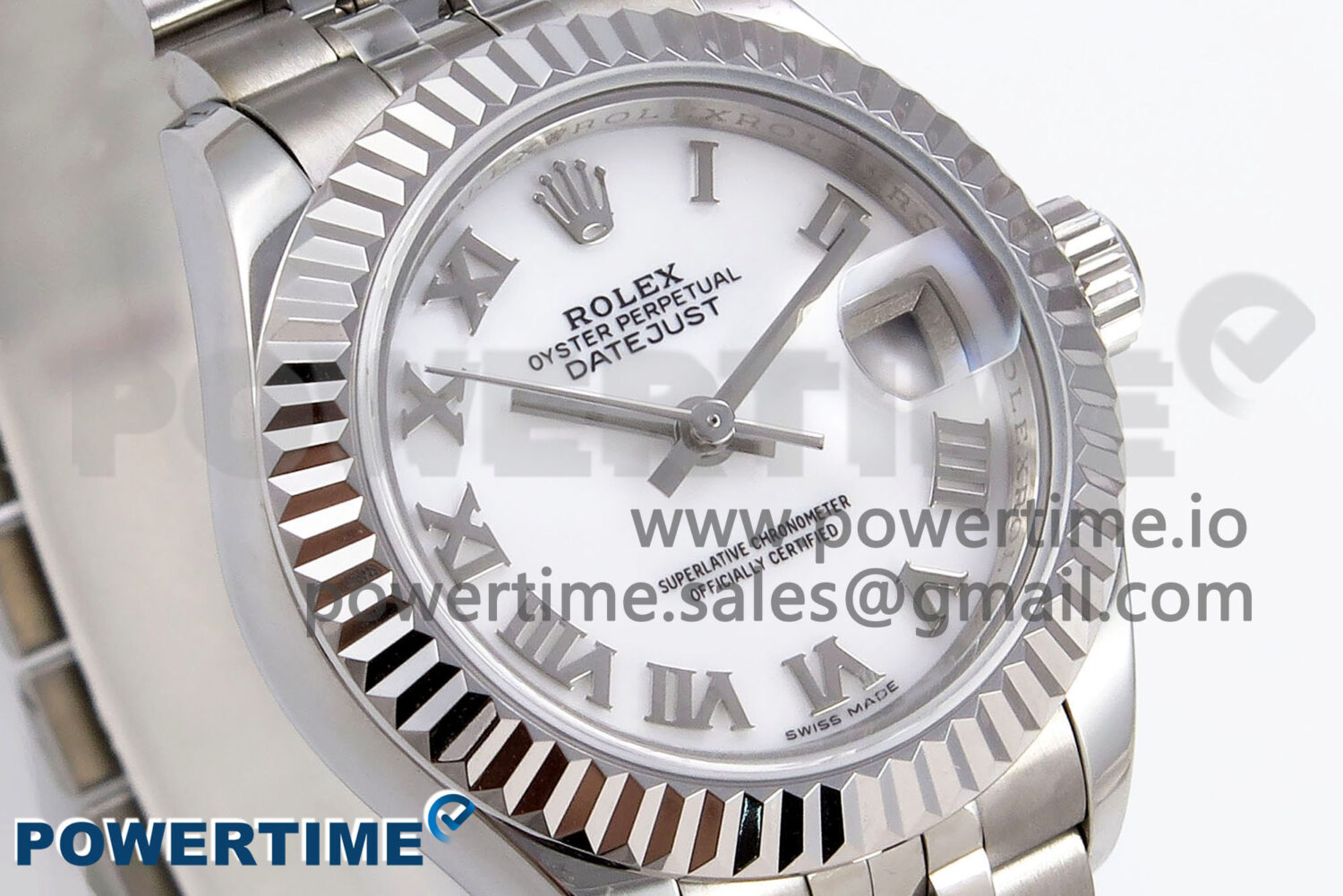 DateJust 28 SS GMF 1:1 Best Edition White Roman Dial on SS President Bracelet A2671 - Image 2