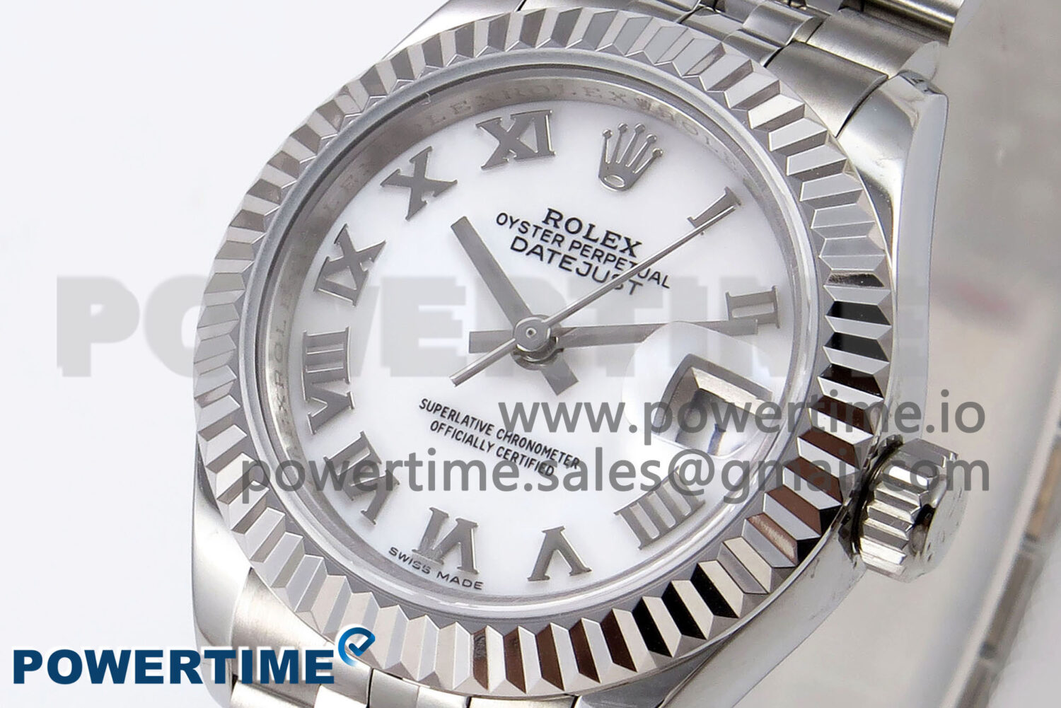 DateJust 28 SS GMF 1:1 Best Edition White Roman Dial on SS President Bracelet A2671 - Image 3