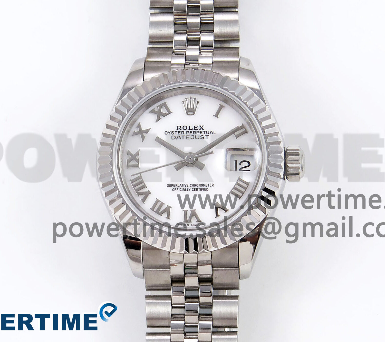 DateJust 28 SS GMF 1:1 Best Edition White Roman Dial on SS President Bracelet A2671