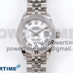 DateJust 28 SS GMF 1:1 Best Edition White Roman Dial on SS President Bracelet A2671