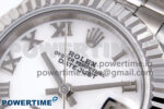 DateJust 28 SS GMF 1:1 Best Edition White Roman Dial on SS President Bracelet A2671 - Image 4