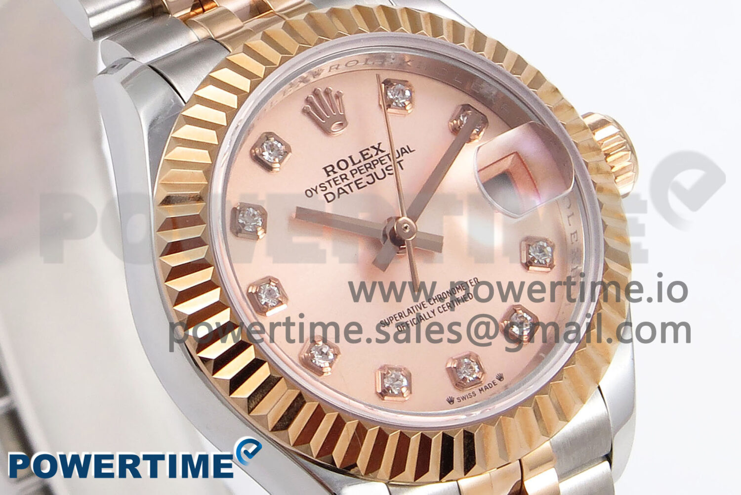 DateJust 28 SS/RG GMF 1:1 Best Edition RG Diamonds Dial on SS/RG President Bracelet A2671 - Image 2