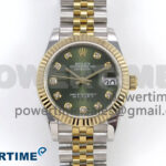 DateJust 31 278273 SS/YG GMF 1:1 Best Edition 904L Steel Green Diamonds Dial on Jubilee Bracelet A2824