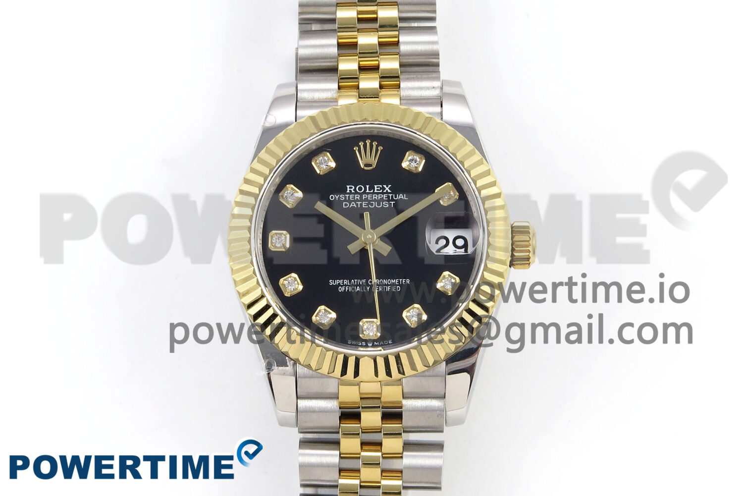 DateJust 31 278273 SS/YG GMF 1:1 Best Edition 904L Steel Black Diamonds Dial on Jubilee Bracelet A2824 - Image 1