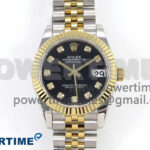 DateJust 31 278273 SS/YG GMF 1:1 Best Edition 904L Steel Black Diamonds Dial on Jubilee Bracelet A2824